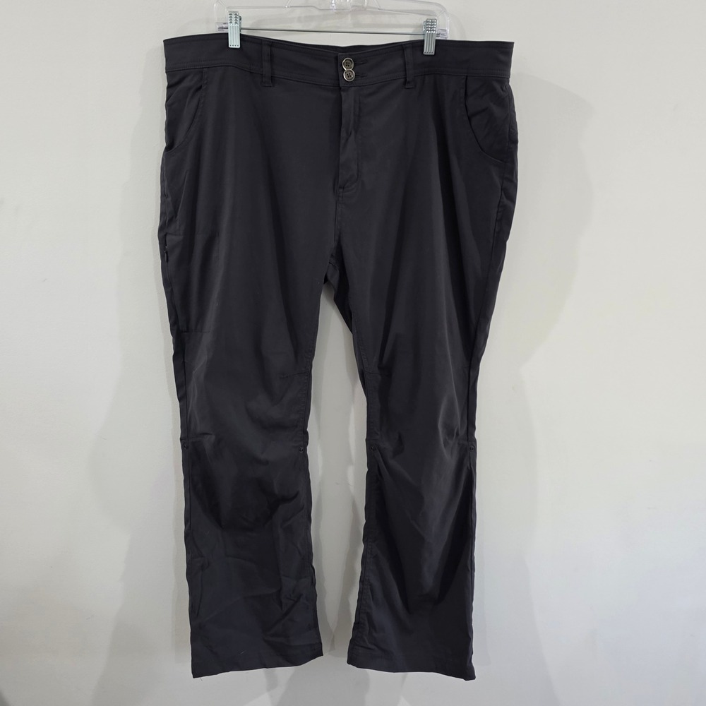 Prana Womens Hiking Pants Plus Size 20W Gray Halle Straight Leg Outdoor
